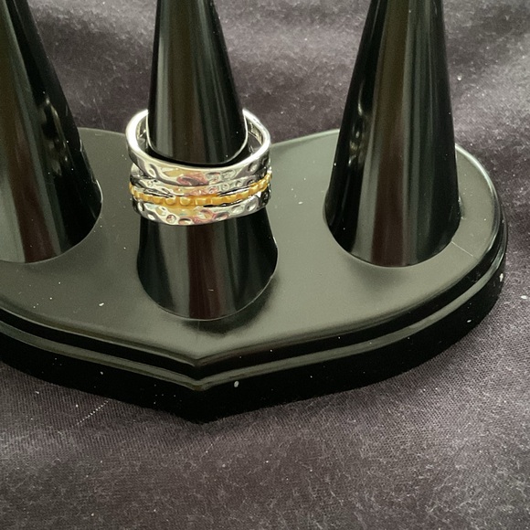 Gold and Silver Ring with Pearl Accent - Picture 3 of 4